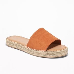 Faux Suede Slide Espadrille Sandals